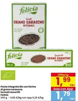Interspar Pasta Integrale Bio con farina di grano saraceno Felicia offerta