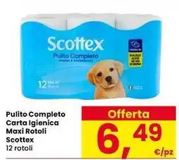 Interspar Pulito Completo Carta Igienica Maxi Rotoli Scottex 12 rotoli offerta