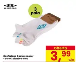 Interspar UMBRO Confezione 3 paia sneaker offerta