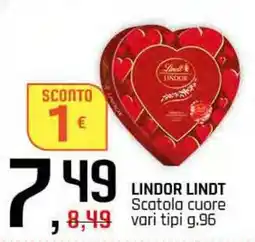 Famila Superstore LINDOR LINDT Scatola cuore offerta
