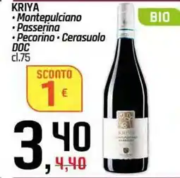 Famila Superstore KRIYA Montepulciano Passerina Pecorino Cerasuolo DOC offerta