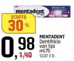 Famila Superstore MENTADENT Dentifricio offerta