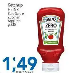 Sidis Ketchup HEINZ Zero Sale e Zuccheri Aggiunti offerta