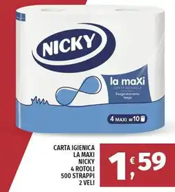 Vivo Supermercati Carta igienica la maxi NICKY offerta