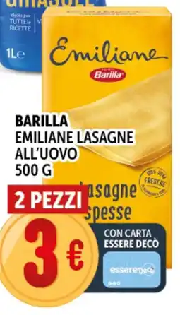 Deco Supermercati Barilla emiliane lasagne all'uovo offerta
