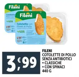 Deco Supermercati Fileni cotolette di pollo senza antibiotici offerta