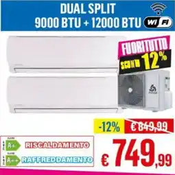Satur Dual split 9000 BTU+12000 BTU offerta