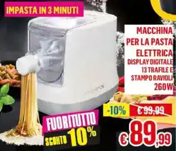 Satur Macchina per la pasta elettrica display digitale 13 trafile e stampo ravioli 260W offerta