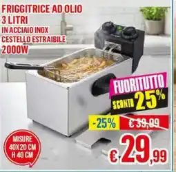 Satur Friggitrice ad olio in acciaio inox cestello estraibile 2000wW offerta