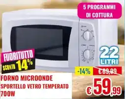 Satur Forno microonde sportello vetro temperato 700W offerta