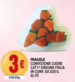 Deco Supermercati Fragole confezione cuore catia origine italia in conf. offerta