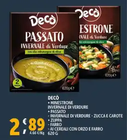 Deco Supermercati Decò passato minestrone invernale di verdure offerta