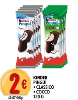Deco Supermercati Kinder pinguì classico cocco offerta