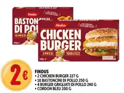 Deco Supermercati Findus 2 chicken burger - 10 bastoncini di pollo offerta