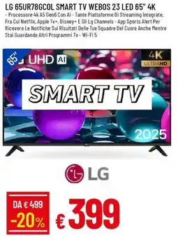Galassia LG 65UR78GCOL SMART TV WEBOS 23 LED 65" 4K offerta