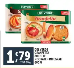Deco Supermercati Del verde granfetta 80 fette dorate integrali offerta