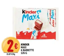Deco Supermercati Kinder maxi 6 barrette offerta