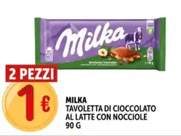 Deco Supermercati Milka tavoletta di cioccolato al latte con nocciole offerta