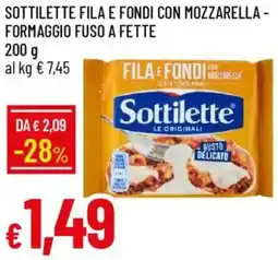 Galassia Sottilette fila e fondi con mozzarella - formaggio fuso a fette offerta