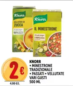 Deco Supermercati Knorr minestrone tradizionale passati vellutate offerta