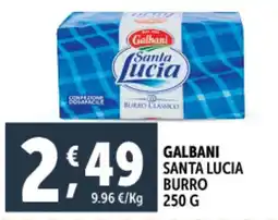 Deco Supermercati Galbani santa lucia burro offerta