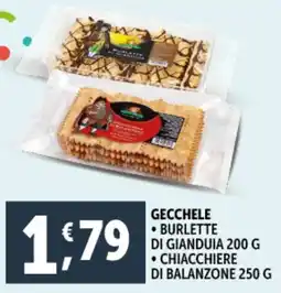 Deco Supermercati Gecchele burlette di gianduia chiacchiere di balanzone offerta