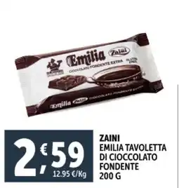 Deco Supermercati Zaini emilia tavoletta di cioccolato fondente offerta
