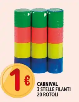 Deco Supermercati Carnival 3 stelle filanti 20 rotoli offerta
