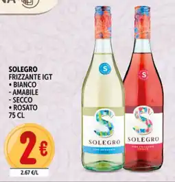 Deco Supermercati Solegro frizzante IGT bianco amabile secco rosato offerta