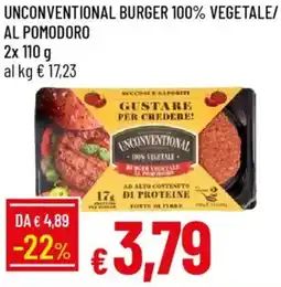Galassia Unconventional burger 100% vegetale/ al pomodoro offerta