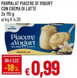 Galassia Parmalat piacere di yogurt con crema di latte offerta