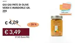 Prezzemolo e Vitale Giu giu pate di olive verdi e mandorle offerta