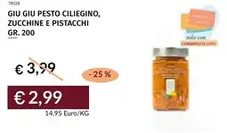 Prezzemolo e Vitale Giu giu pesto ciliegino, zucchine e pistacchi offerta