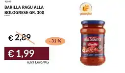 Prezzemolo e Vitale Barilla ragu alla bolognese offerta