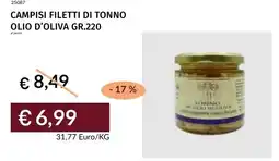 Prezzemolo e Vitale Campisi filetti di tonno olio d'oliva offerta