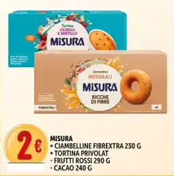 Deco Supermercati Misura ciambelline fibrextra tortina privolat frutti rossi cacao offerta
