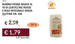 Prezzemolo e Vitale Rummo penne rigate n. 70 di lenticchie rosse e riso integrale senza glutine offerta