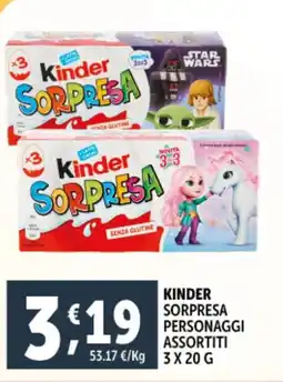 Deco Supermercati Kinder sorpresa personaggi offerta