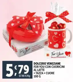 Deco Supermercati Dolcerie veneziane for you con cuoricini al latte offerta