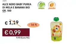 Prezzemolo e Vitale Alce nero baby purea di mela e banana bio offerta