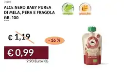 Prezzemolo e Vitale Alce nero baby purea di mela, pera e fragola offerta