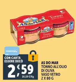 Deco Supermercati As do mar tonno all'olio di oliva vaso vetro offerta