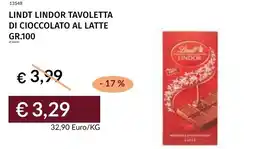 Prezzemolo e Vitale Lindt lindor tavoletta di cioccolato al latte offerta