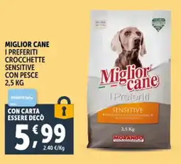 Deco Supermercati Miglior cane i preferiti crocchette sensitive con pesce offerta
