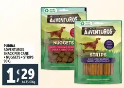 Deco Supermercati Purina adventuros snack per cane nuggets strips offerta