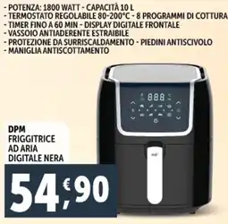 Deco Supermercati DPM friggitrice ad aria digitale nera offerta