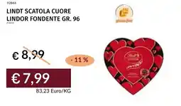 Prezzemolo e Vitale Lindt scatola cuore lindor fondente offerta