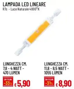 Galassia Lampada led lineare lunghezza cm. 7,8-4 watt- 470 lumen offerta