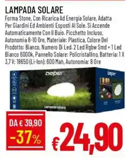 Galassia Lampada solare Beper offerta