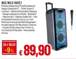 Galassia NGS WILD RAVE1 Potente Altoparlante Portatile offerta
